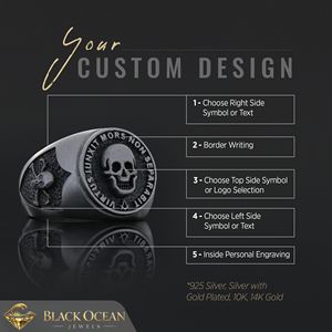 Bague Maçonnique BOJ 016 Personnalisée Unisexe, Bague Chevalière Maître Maçon du Texas, Style Hip Hop Argenté, Prix Bas - Product Image 3