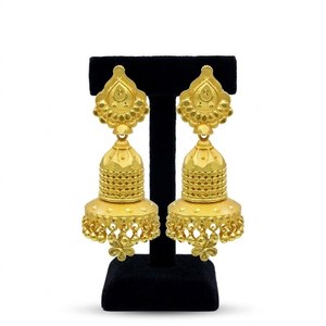 Wholesale 14K18K24K Micron Gold Plated Forming Jhumka Earrings Set <b>Wedding</b> Fashion Earrings Traditional Design Bridal Jhumka Set - Product Image 1