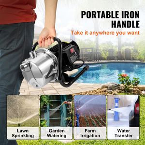 Bomba de Agua Portátil de Acero Inoxidable de 1.5 HP, 115V, 1200 GPH, 164 pies de Altura, 87 psi de Presión Máxima, Bomba para Pozos Poco Profundos - Product Image 5