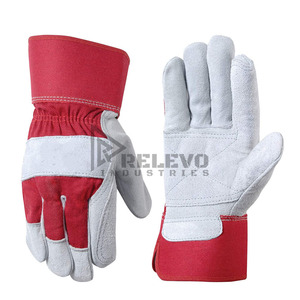 Work <b>gloves</b> men Double Palm Cowhide Split Leather Winter Heavy Duty Safety <b>Gloves</b> <b>for</b> Welding Unisex Full Finger Industrial - Product Image 5