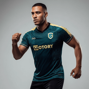 Maillot de football à col en V, manches courtes, sublimé, tenue professionnelle pour club et académie, tissu premium confortable - Product Image 1