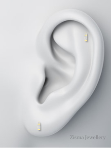 Boucles d'oreilles clous en diamants naturels de qualité supérieure, plaquées or 14 carats, certifiées GIA, pour femmes - Product Image 5