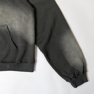 Sudadera con Capucha y Cremallera para Hombre, Teñido Degradado, Algodón Negro, Felpa Francesa, Estilo Casual de Otoño, Corte Regular, Bolsillo Frontal con Logotipo - Product Image 5