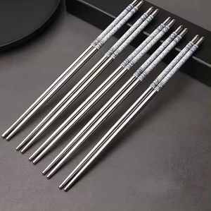 <b>Reusable</b> Stainless Steel <b>Chopsticks</b> Non-Slip Grip Lightweight Metal <b>Chopsticks</b> Dishwasher Safe Eco-Friendly Dining utensils - Product Image 4