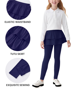 Vêtements pour enfants, pantalon d'uniforme scolaire, logo personnalisé, leggings rouges en tricot pour filles avec jupes tutu - Product Image 2
