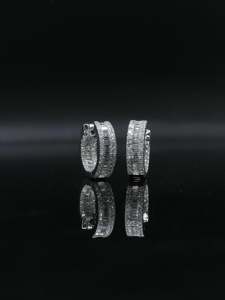 Baguette Round Cut Lab Grown <b>Huggie</b> Earrings Iced Out Hoop Earrings Women's VVS Moissanite 10k 14k 18k Hip Hop Jewelry Wholesale - Product Image 2