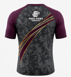 King of Rings Boxing <b>Compression</b> <b>Shirt</b> <b>Men</b> Full Sleeve UPF50 Anti-Bacterial Purple Gray Sublimation Print Quick Dry Rash Guard - Product Image 2