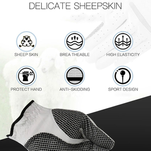 Gant de golf pour main gauche de qualité supérieure pour hommes, en cuir de mouton doux et respirant, avec granules antidérapantes, accessoire de golf - Product Image 5