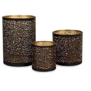 เชิงเทียนเหล็กฉลุลายแบบใหม่ ชุด 3 ชิ้น สีดำและสีทอง ของตกแต่งบ้าน คริสต์มาส ขนาดและรูปทรงปรับแต่งได้ - Product Image 5