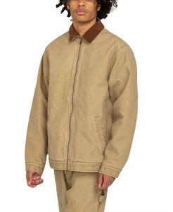 Veste de travail en toile personnalisée à fermeture éclair, coupe ajustée, grande taille, style vintage, doublée, col rabattu, en jean, fabriquée par Numica Sports - Product Image 2