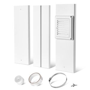 Kit Regolabile per Finestra di Scarico Asciugatrice in PVC Robusto con Tessuto, Adatto a Tubi di Scarico da 4 Pollici, per Finestre Scorrevoli di Diverse Altezze - Product Image 1