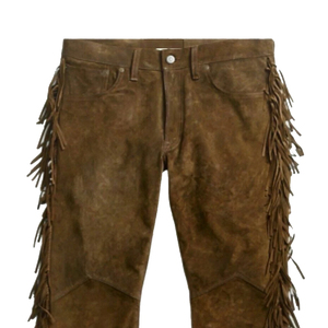 Pantalon en daim délavé à franges, style unique, coupe droite, décontracté, pour adultes, vente en gros, personnalisable avec votre logo et votre propre design, en promotion en ligne - Product Image 4