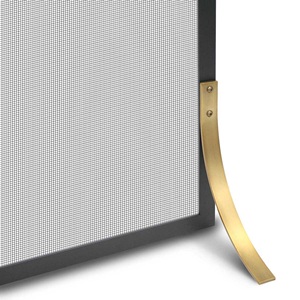 Protector de Chimenea Metálico Moderno de Dos Tonos, Protector de Chispas Independiente, Malla Resistente al Calor, Diseño Minimalista - Product Image 2