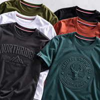 T-shirt pour homme en coton 100% de haute qualité, tissu éponge gaufré, motif de dessin animé, col rond surdimensionné, impression de logo personnalisée sur le devant, t-shirts unisexes en provenance du Bangladesh