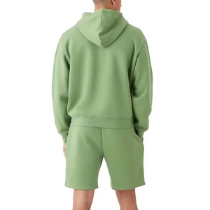 Ensemble sweat à capuche zippé et short streetwear homme 2025 de haute qualité, avec logo personnalisé 3D pour impression en relief, col à capuche tricoté pour l'automne - Product Image 6