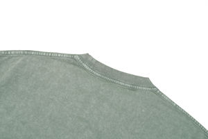 Camiseta de Hombre Oversize de Algodón 100% Pesado, con Cuello Redondo, Lavado Ácido, Estilo Vintage, con Logotipo Personalizado OEM - Product Image 2