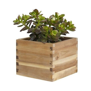 Pot de fleurs carré en bois massif fait main, pot de plantes d'intérieur unique, décoration de bureau, cadeau, pot de plantes d'intérieur fait main au meilleur prix - Product Image 6