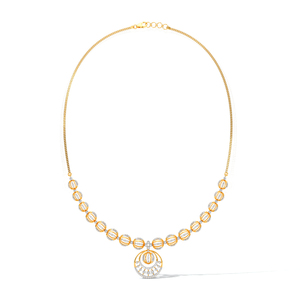 Collar de diamantes con estación de bola en forma de jaula ornamentada - Product Image 2