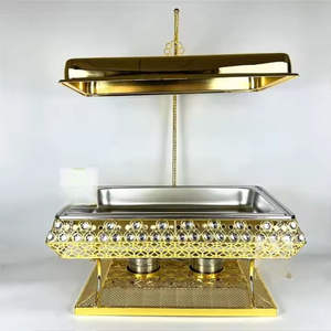 Calentador de Alimentos Tipo Chafing Dish de Acero Inoxidable de Primera Calidad para Servicio de Buffet y Presentación Elegante en la Mesa - Product Image 3