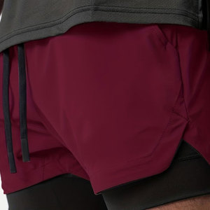 2-in-1 Double <b>Layer</b> Shorts With Inner Pocket, Men's Quick Dry Sports Shorts For Summer Gym Workout Training - Product Image 4