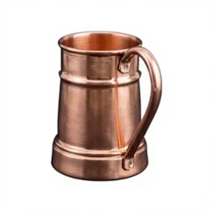 Jarra de cobre cepillado con tapa blanca, estilo vintage, taza de cerveza metálica, estilo clásico de taberna con acento horizontal - Product Image 4