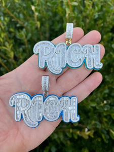 จี้เคลือบเงาแบบ Iced Out เงินแท้ 925 จี้ฮิปฮอป จี้สั่งทำพิเศษ จี้เพชรโมอิสซาไนต์ VVS จี้ตัวอักษร ผ่านการทดสอบเพชร - Product Image 3