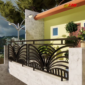 Barandilla de Balcón de Hierro Forjado Estilo Europeo, Balaustrada Decorativa Personalizada de Hierro Forjado para Proyectos de Edificios Comerciales y Villas - Product Image 3