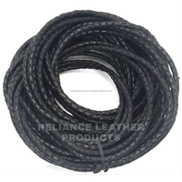 Cordon en cuir tressé noir de 4 mm en gros, plaqué argent 925, pour la fabrication de bracelets à breloques en corde véritable de qualité supérieure, fournitures de bijoux DIY