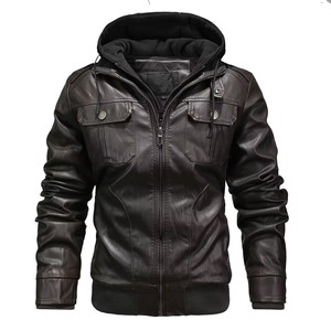 Chaqueta de Motociclista de Cuero PU Sólido con Bordado para Hombre, Cierre de Cremallera, Corte Ajustado, Estilo Casual, Tendencia de Moda Otoño-Invierno - Product Image 2