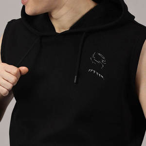 2026 New Style Customized Oversized Men's Winter Thermal Fleece Eco-Friendly Breathable <b>Sleeveless</b> <b>Hoodie</b> with Pocket - Product Image 6