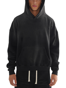 High Quality Vintage Sun Faded No <b>String</b> Pocket Pullover Sweatshirt Custom Heavyweight Stone Acid Washed Winter Print <b>Hoodie</b> Men - Product Image 2
