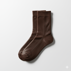Chaussettes marron en tricot uni respirantes pour usage quotidien, saison automne, taille adulte, épaisseur standard - Product Image 4