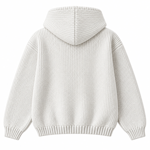 Sweat à capuche unisexe en molleton tricoté imprimé sur mesure, coupe oversize, rayures blanches et bleues, avec poche, hiver, décontracté, écoresponsable - Product Image 2