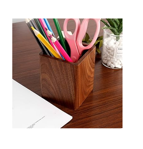 Wood Pen Holder Storage Holders Desktop Stationery Supply Fancy Office <b>Table</b> Pencil Cup Stand Wholesale Price - Product Image 3