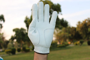 Guantes de Golf de Cuero Genuino Blanco al por Mayor, para Mano Izquierda, Transpirables, Antideslizantes, con Cierre de Velcro para Hombre - Product Image 6