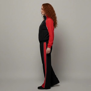 Custom Casual Workout Waffle Knit 2 Two Piece Sets for Women Long Sleeves Zip up Hoodie and Flared Pants <b>Tracksuit</b> Fit Sweatsuit - Product Image 6
