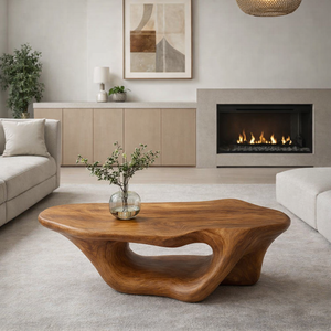 Mesa de Centro de Madera Maciza Moderna y Duradera Hecha a Mano con Diseño Sostenible y Base de Madera Natural para Decoración de Sala de Estar - Product Image 2