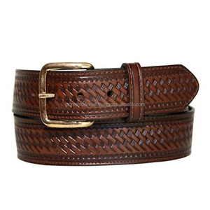 Cinturón de Cuero Genuino Marrón Hecho a Mano con Grabado, Estilo Western, 100% Cuero de Grano Completo, Calidad Premium, Disponible para OEM, Cinturón Vintage de Vaquero/Vaquera - Product Image 6