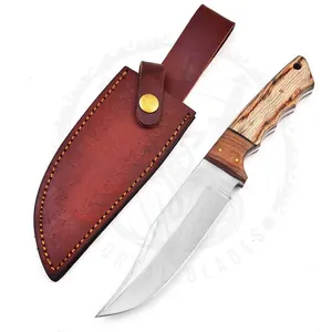 Kunden spezifisches Messer mit fester Klinge für die Jagd mit Klinge aus kohlenstoff haltigem Stahl Angemessener Preis Jagd-Camping messer mit Scheide