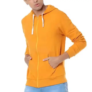 เสื้อฮู้ดซิป TOPWX749597 สไตล์ลำลอง ผ้าฝ้าย 100% พิมพ์ลายซิลิโคน สีพื้น ทรงปกติ - Product Image 3