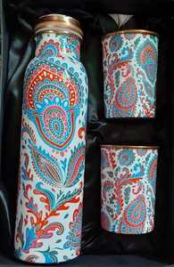 <b>Pure</b> Copper and <b>Rose</b> Gold Metallic Finish Modern Dual <b>Water</b> Bottle Set Metallic Hydration Flask Wholesale Supplier - Product Image 5