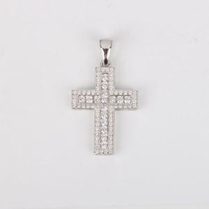 Handmade Faith Pendant With <b>Diamond</b> <b>Simulant</b> Cross Jewelry Design - Product Image 1