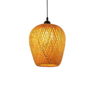 Abat-jour en rotin en forme de larme de style nordique, éclairage suspendu en bambou écologique, abat-jour tressé ouvert, lampe suspendue au plafond, prix en gros - Product Image 1