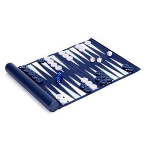 Luxury Leather Roll Up <b>Backgammon</b> Set Portable Travel <b>Board</b> Game with Pearlized Pieces & Dice - Premium Handmade <b>Backgammon</b> Set - Product Image 5