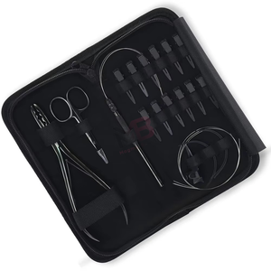 MAGMA BEAUTY Professional Hair Extension Tools Kit Stainless Steel <b>Crimping</b> Pliers Custom Logo C Type Needles Pulling Hook for - Product Image 1