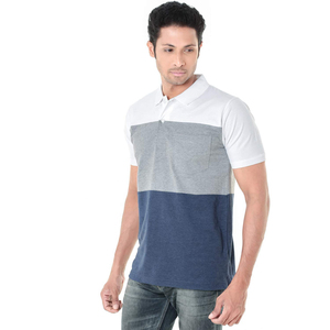 Camiseta de punto 100% algodón para hombre al por mayor, con logo bordado personalizado, bolsillo, antiarrugas, estilo urbano, cuello vuelto - Product Image 4
