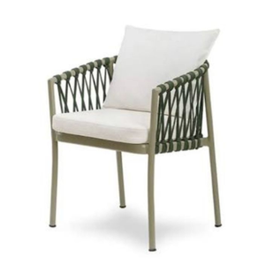 Sillas de Comedor para Jardín, Terraza, de Cuerda Tejida, Sillas para Sala de Estar, Patio, Muebles de Exterior con Cojines Bajos - Product Image 5
