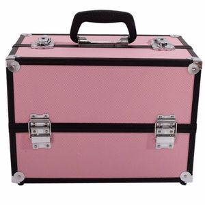 SM 2083 for Pink Aluminum Alloy Train Case for <b>Makeup</b> and Jewelry Organizer <b>Box</b> - Product Image 3