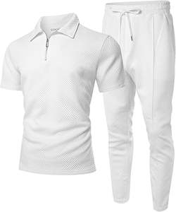 Ensemble de survêtements pour hommes, ensemble de survêtements 2 pièces, sweat-shirt à manches courtes décontracté et pantalon de jogging ample - Product Image 1