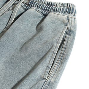 Shorts en jean noir personnalisés 100 % coton respirant délavé avec fermeture éclair, style 2026, décontracté, longueur genou, streetwear, mode estivale - Product Image 4